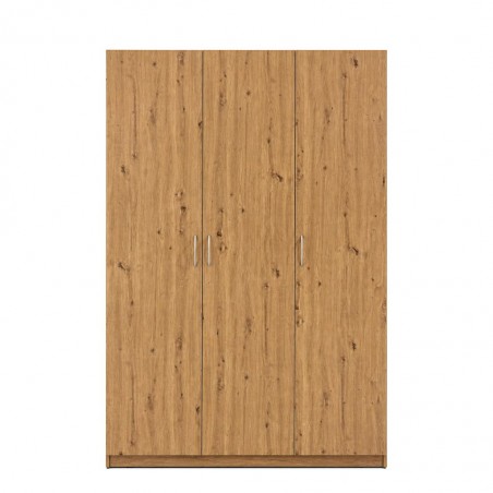 Ace Wardrobe 3 Doors With Shelves MDF Red Oak