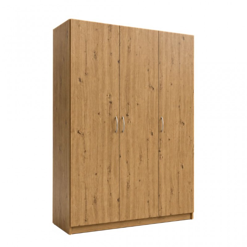 Ace Wardrobe 3 Doors With Shelves MDF Red Oak