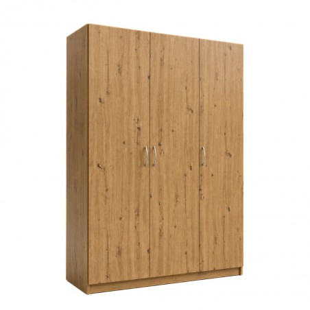 Ace Wardrobe 3 Doors With Shelves MDF Red Oak
