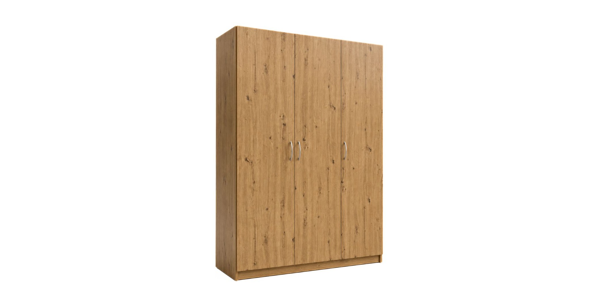 Ace Wardrobe 3 Doors With Shelves MDF Red Oak