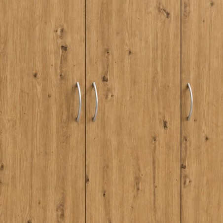 Ace Wardrobe 3 Doors With Shelves MDF Red Oak
