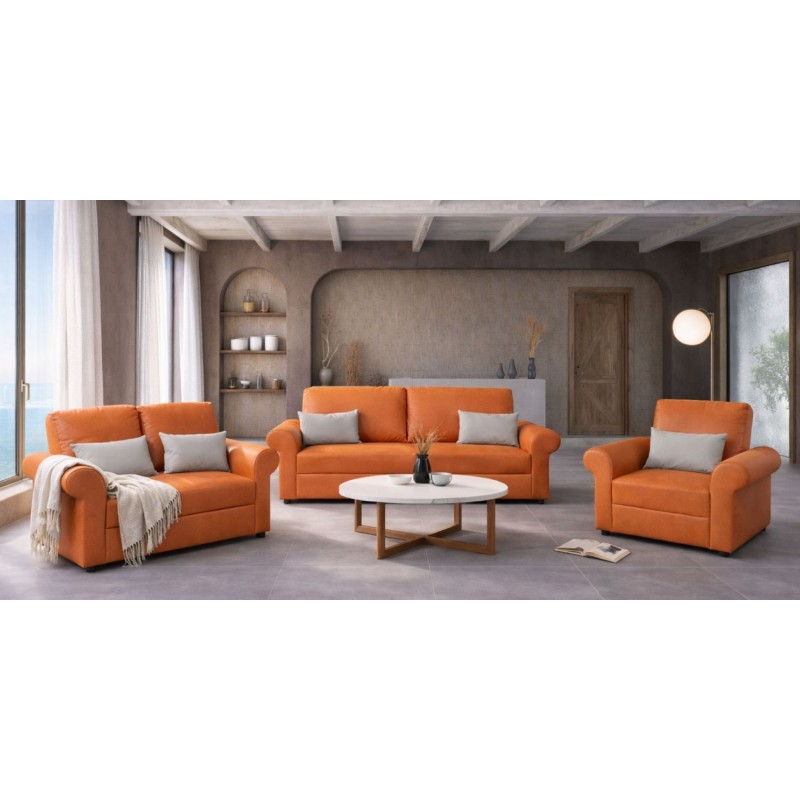 Lina 3+2+1 Vegan Leather Orange