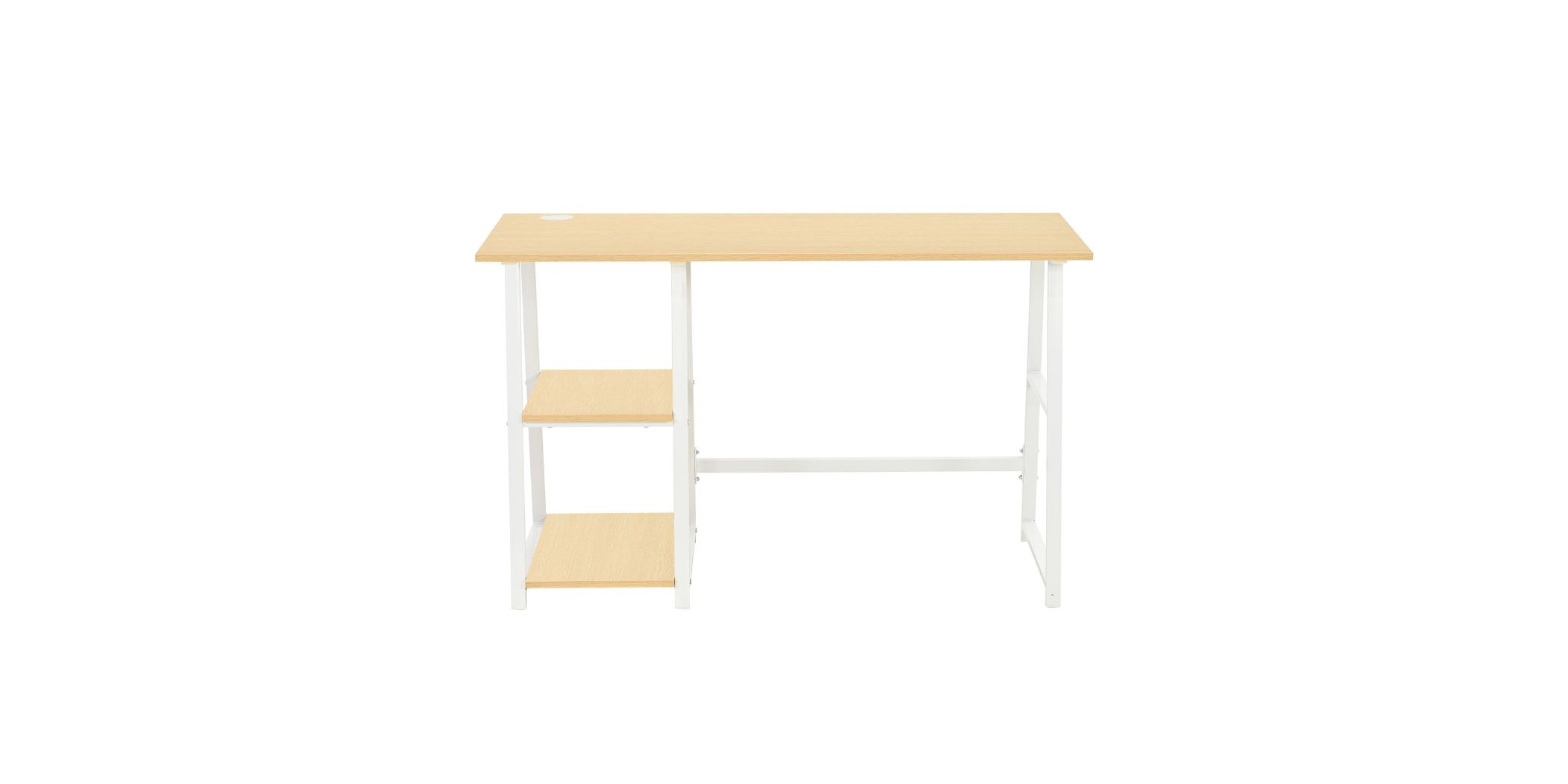 Bercola Office Desk Oak & Metal Leg