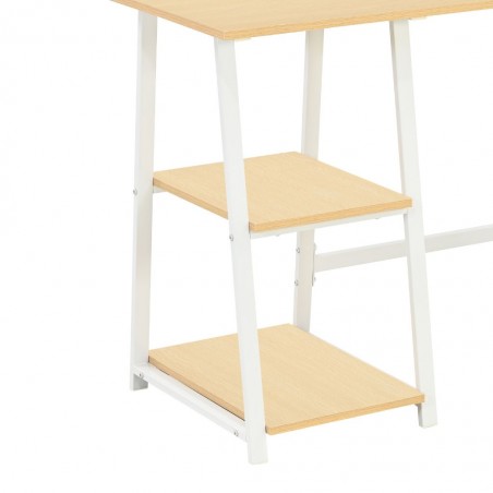 Bercola Office Desk Oak & Metal Metal
