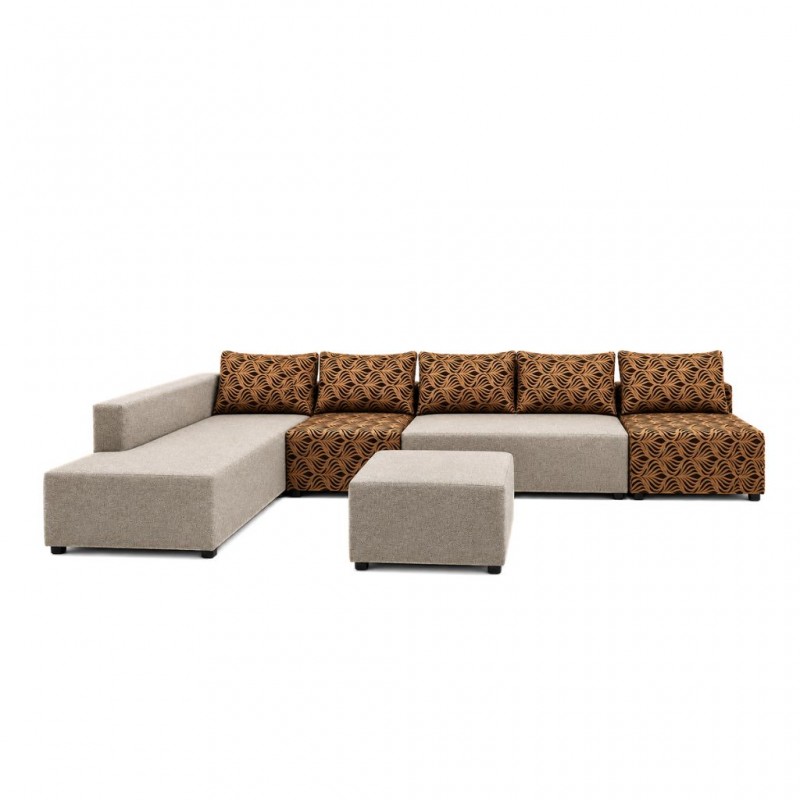 Tola Corner Fabric Pewter Brown(KD VERSION)