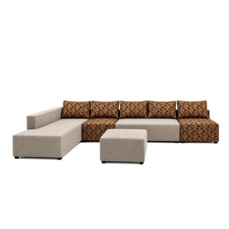 Tola Corner Fabric Pewter Brown(KD VERSION)