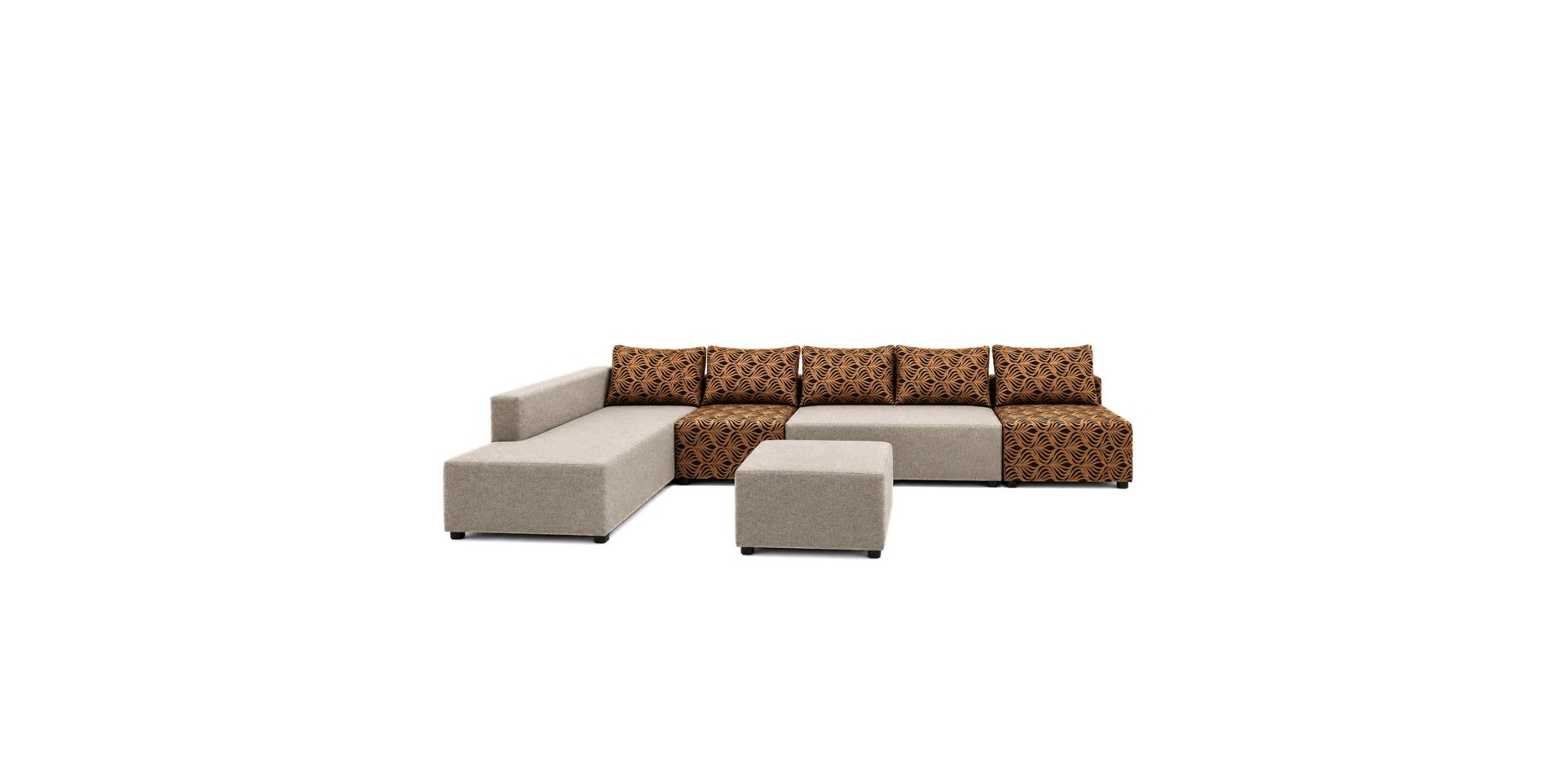 Tola Corner Fabric Pewter Brown(KD VERSION)