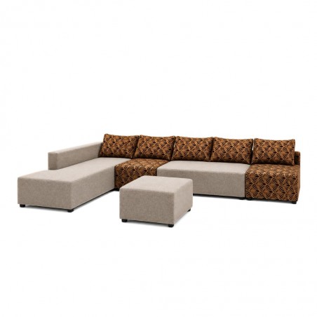 Tola Corner Fabric Pewter Brown(KD VERSION)