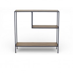Glitch Console With Shelf In Melamine Oak