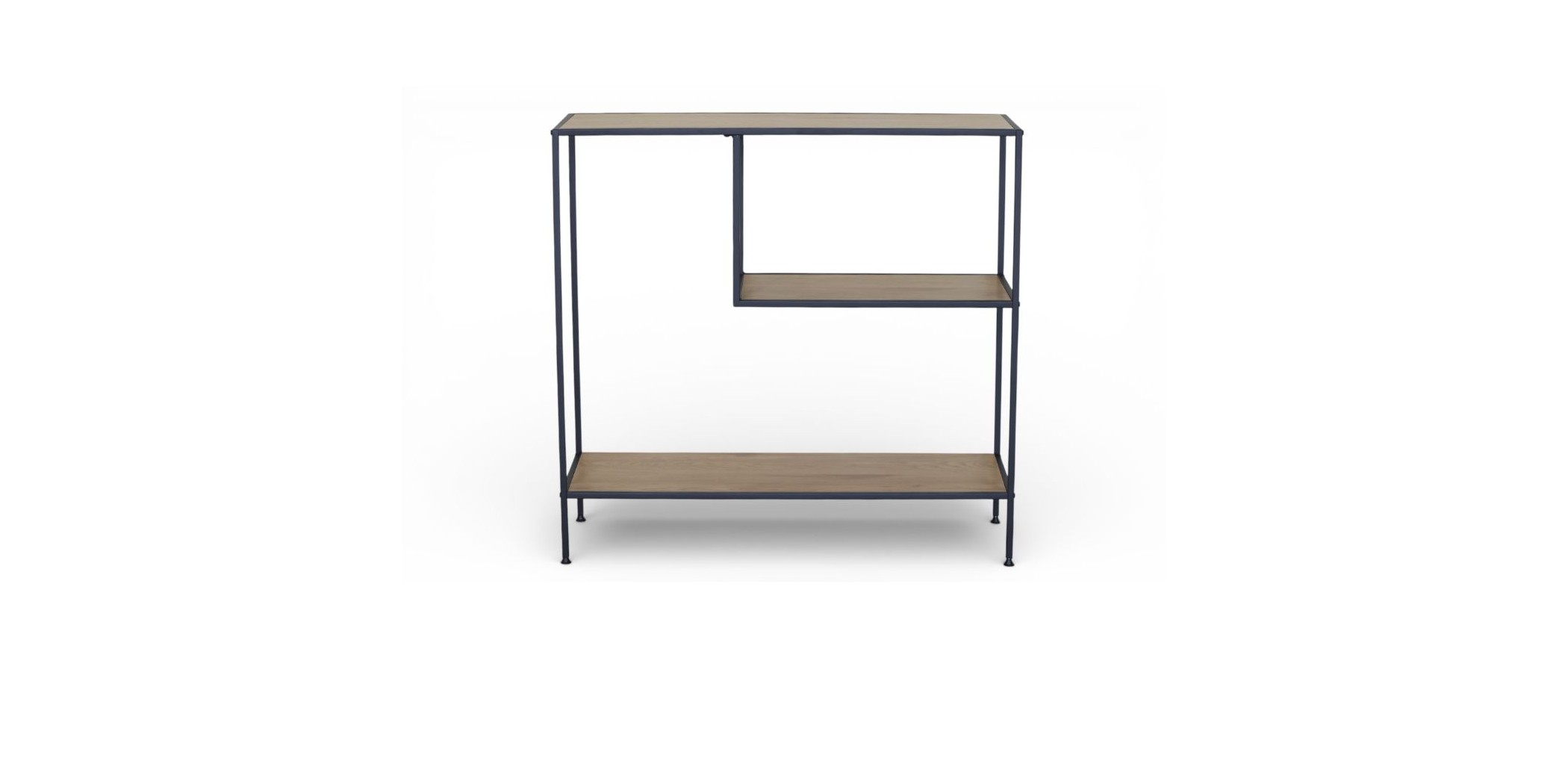 Glitch Console With Shelf In Melamine Oak