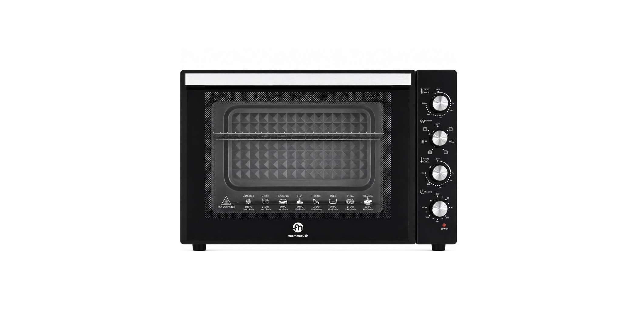 Mammouth EO1000CRD 100L Black Electric Oven With Double Glass Door, Rotisserie & Convection