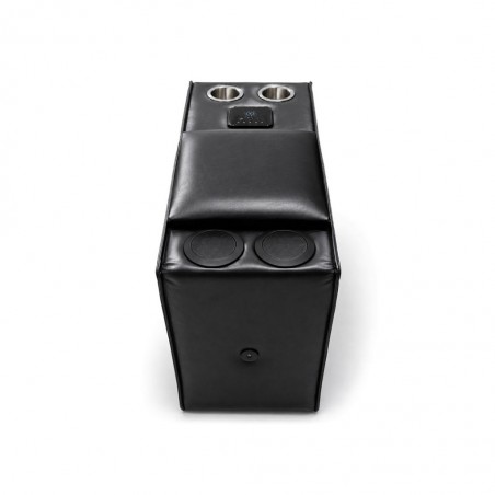 Storage Audio Console Unit Vegan Leather Black