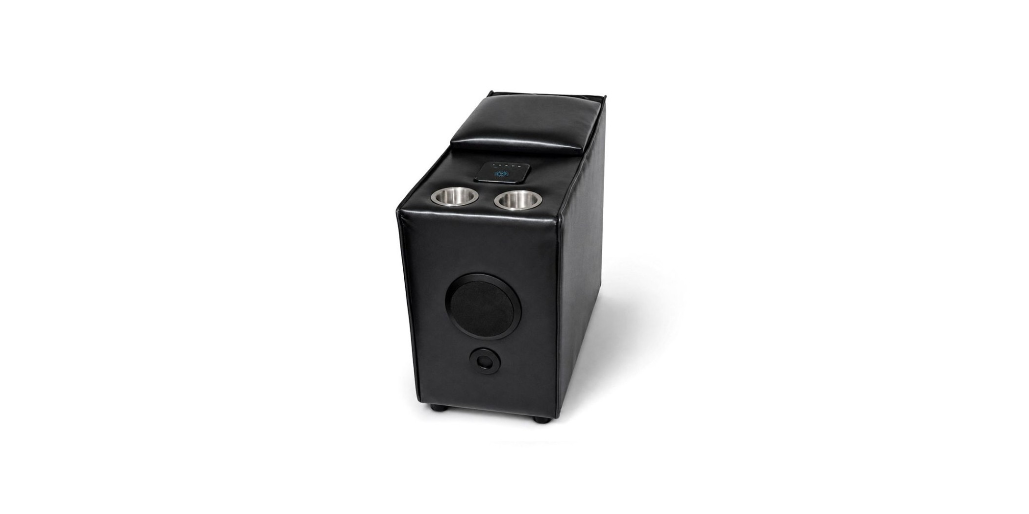 Storage Audio Console Unit Vegan Leather Black