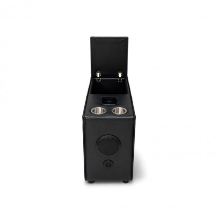 Storage Audio Console Unit Vegan Leather Black
