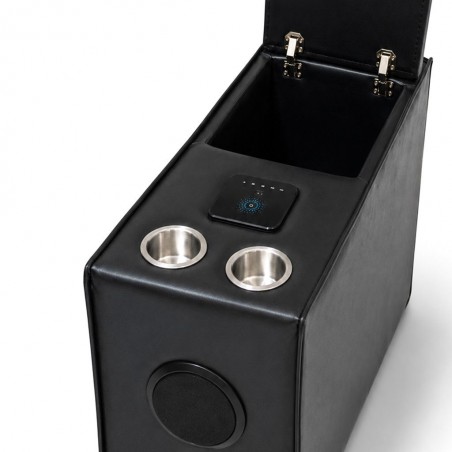 Storage Audio Console Unit Vegan Leather Black