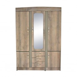 Alpine Wardrobe 3 doors Grey MDF