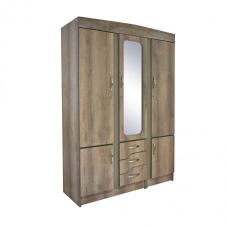 Alpine Wardrobe 3 doors Grey MDF