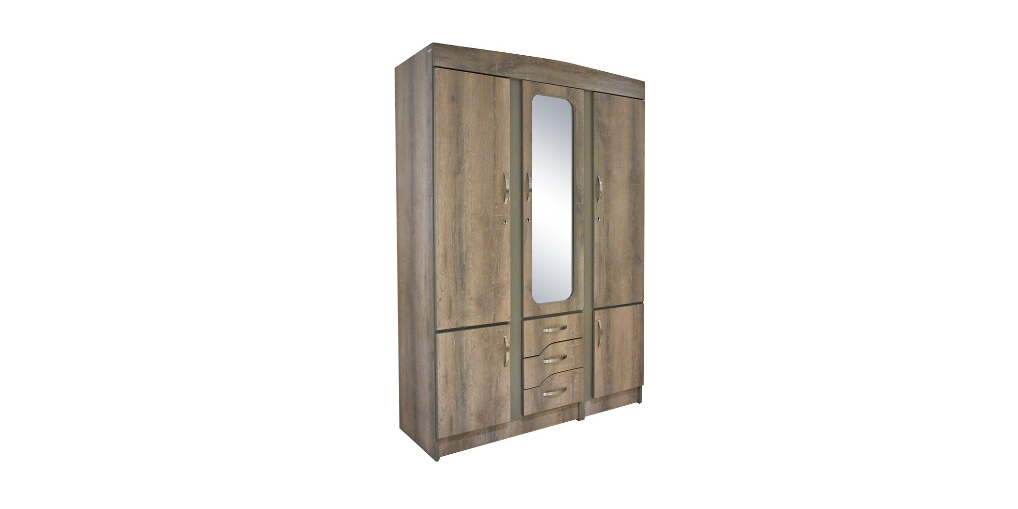 Alpine Wardrobe 3 doors Grey MDF