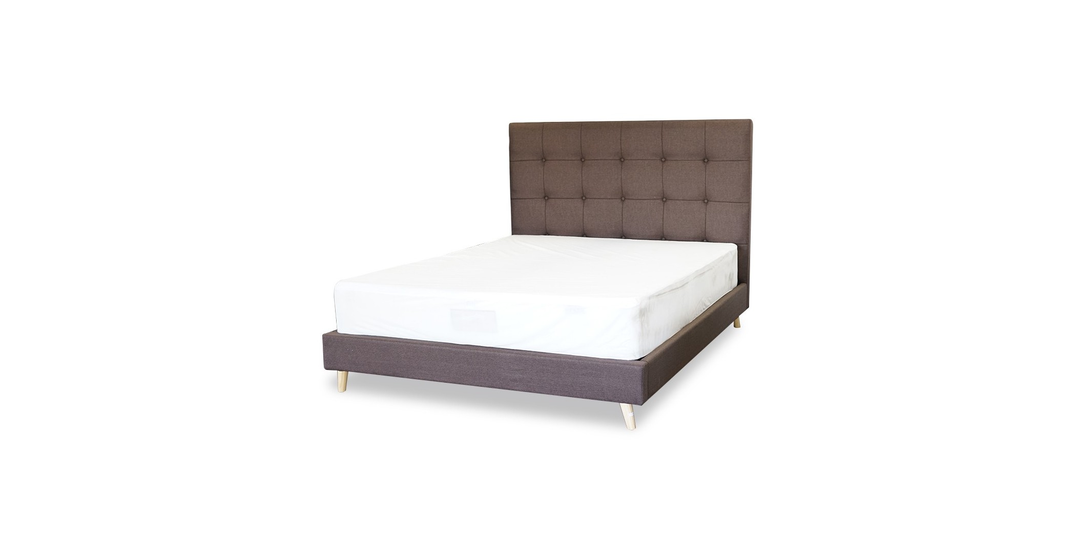 Gustavia Bed 160x200 cm Brown Fabric