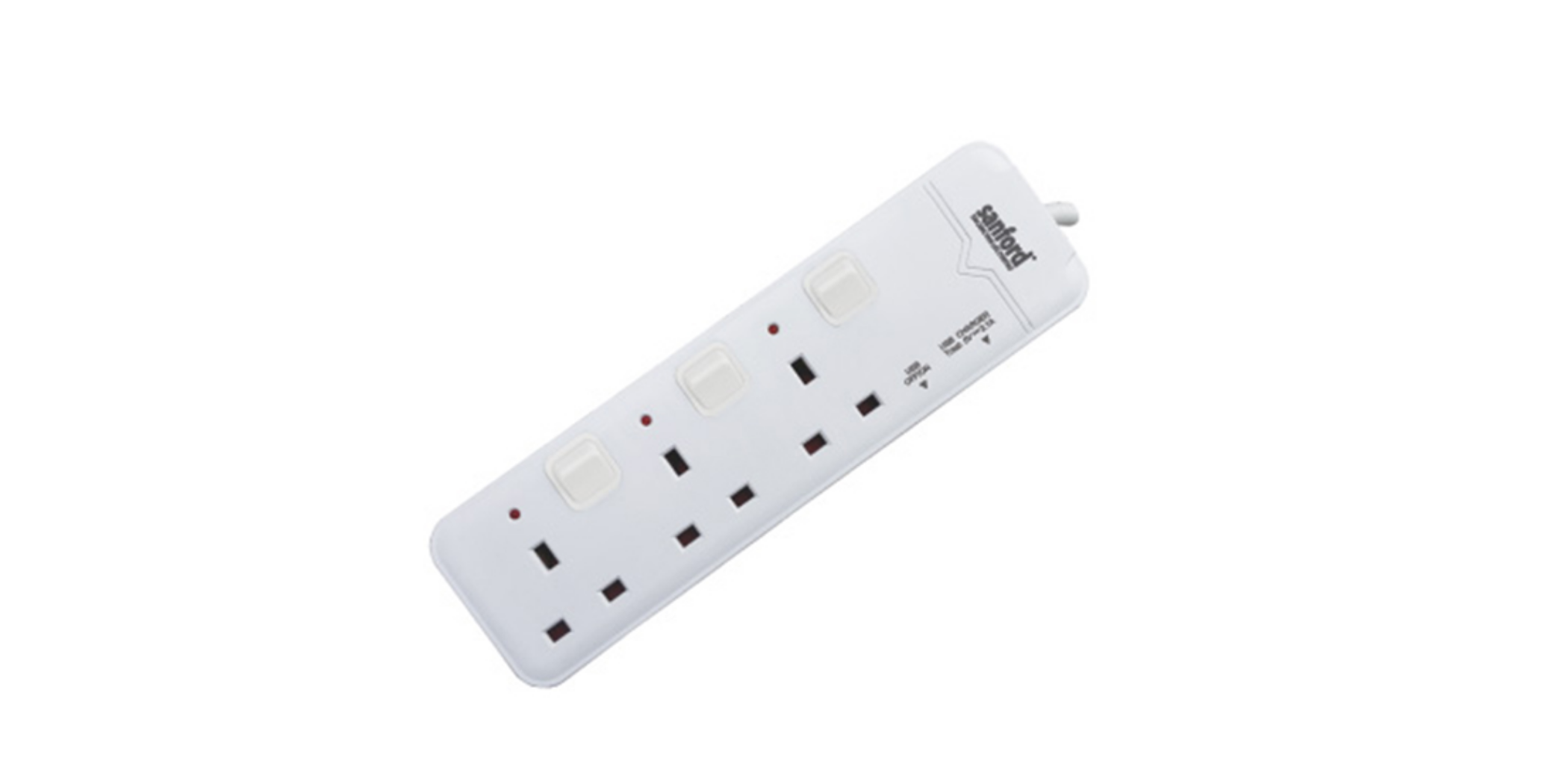 Sanford SF10117ES 3 Way Extension Socket With 2 USB Ports "O"