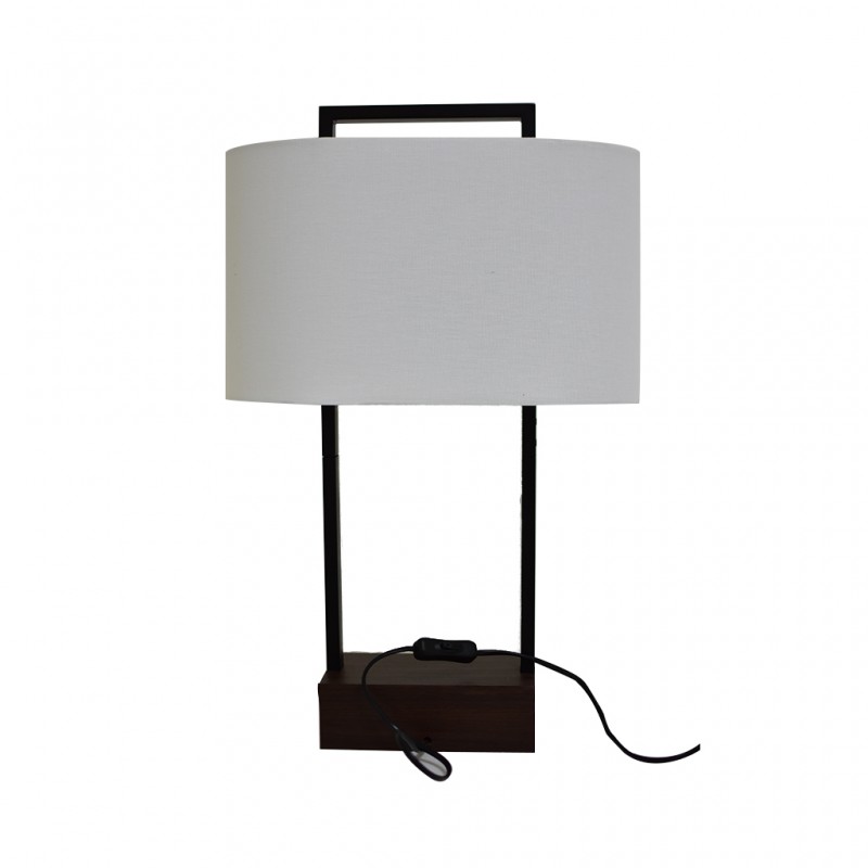 Table Lamp Metal Dark Wood Finish