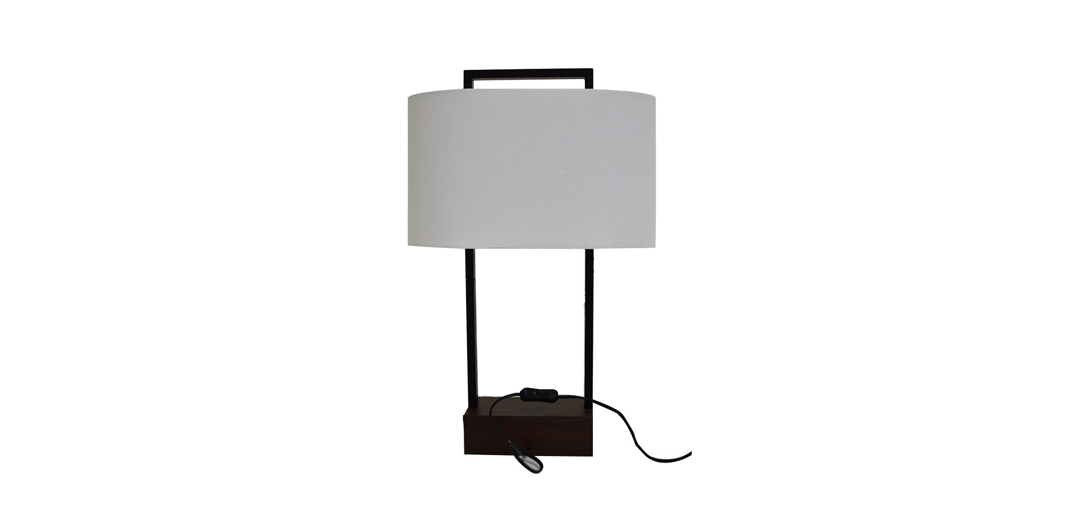 Table Lamp Metal Dark Wood Finish