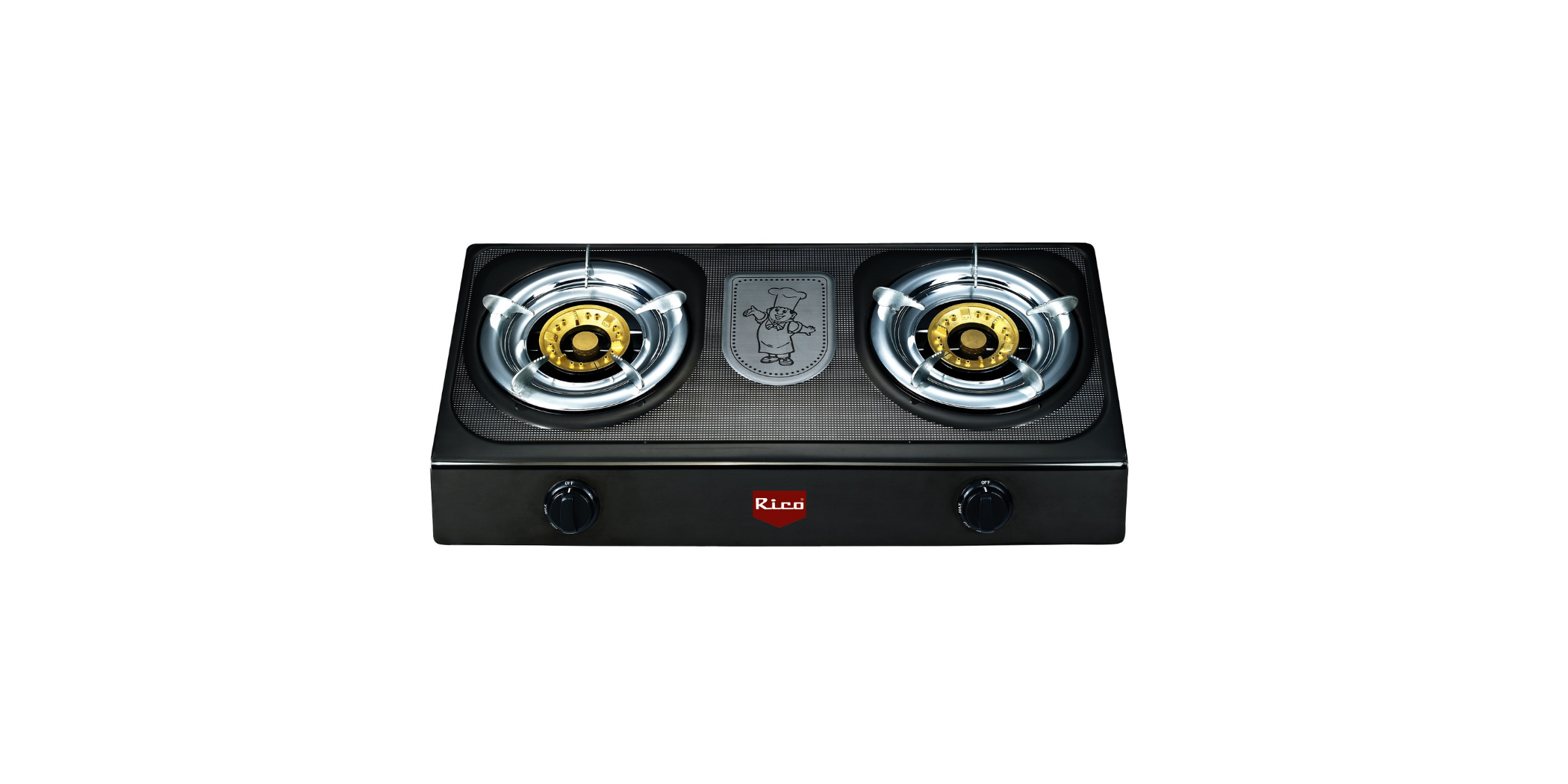 Rico RIC038-GS2007 Auto Black Double Gas Stove