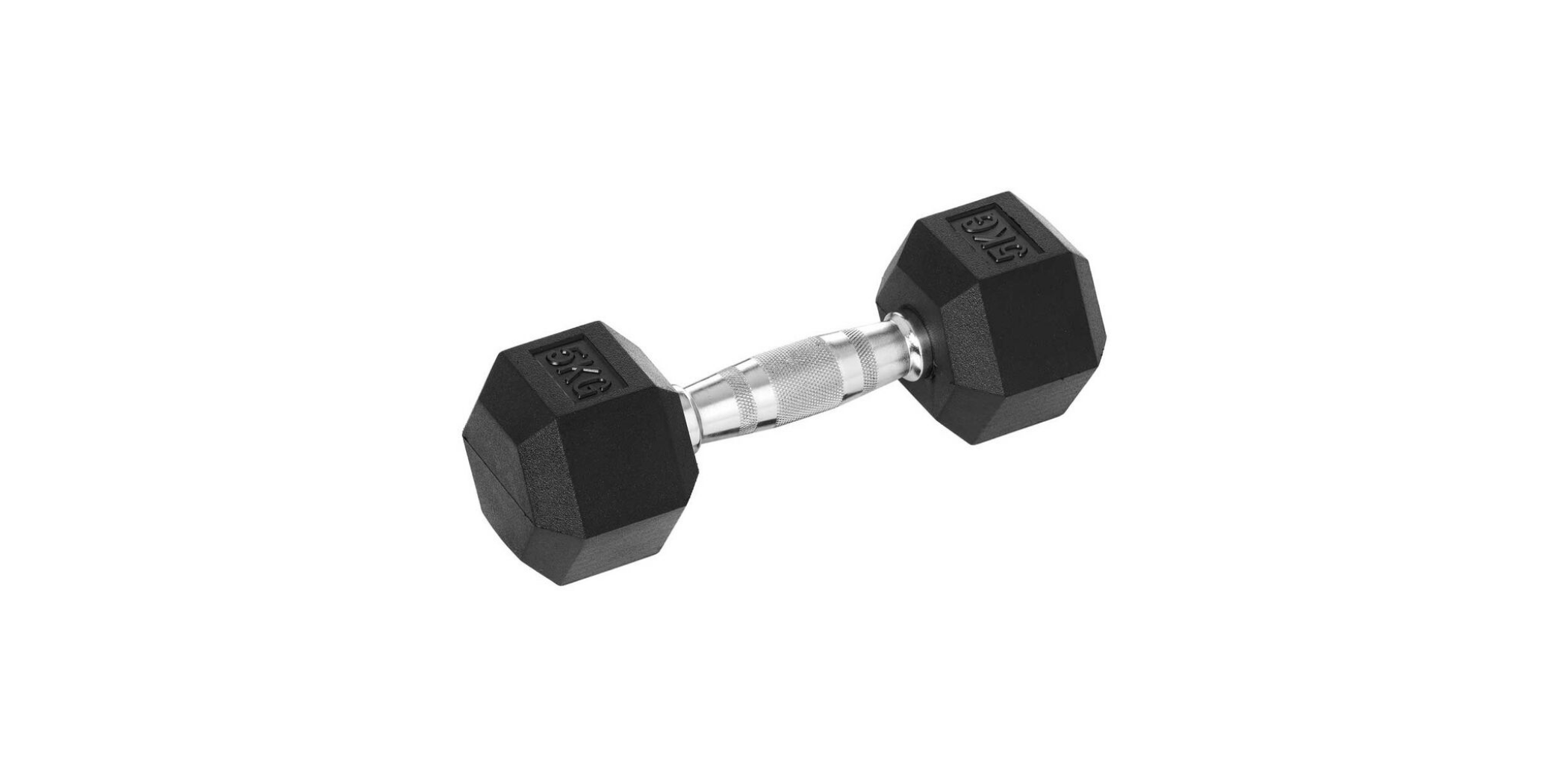 Black Rubber Hex Dumbbell  Set 5kg