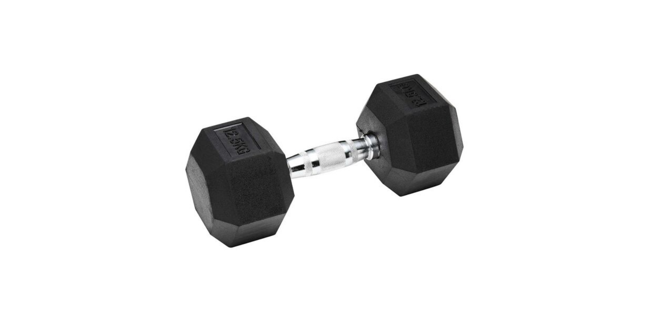 Black Rubber Hex Dumbbell Set 12.5kg