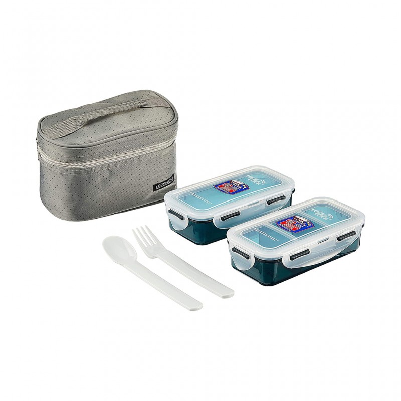 Lock & Lock HPL752DG Gray 2pcs Set Lunch Bag "O"