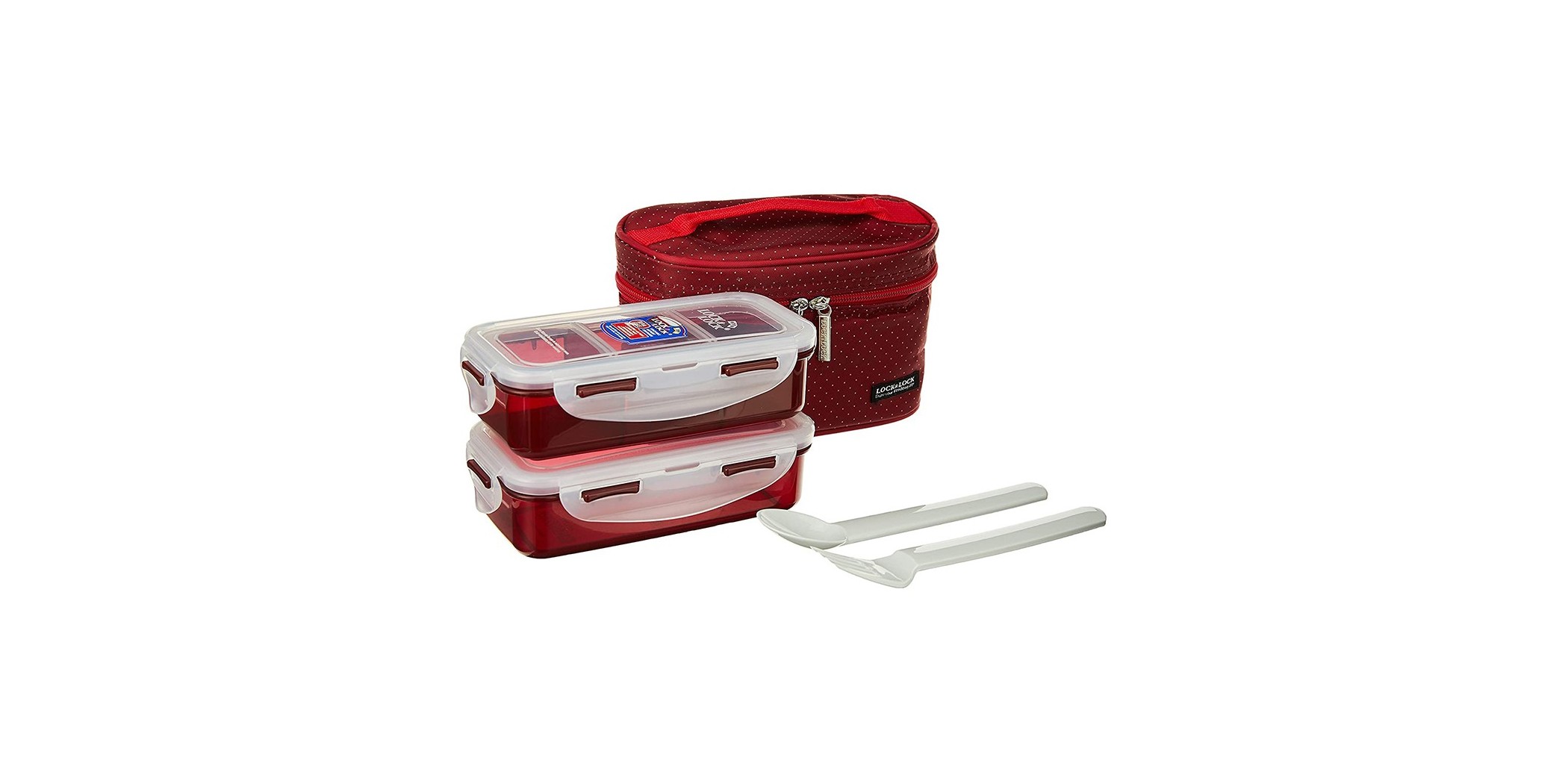 Lock & Lock HPL752DR Red 2pcs Set Lunch Bag "O"