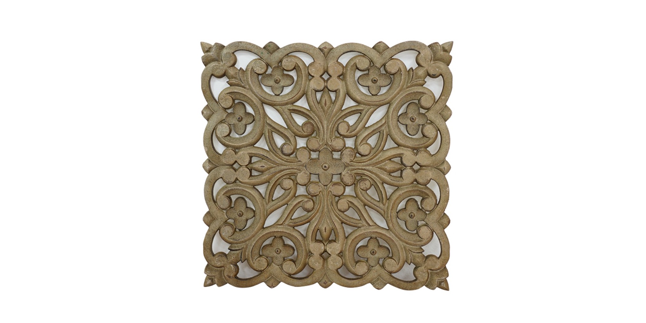 Sculpt Flower Pattern Wall Decor 60x60cm MDF