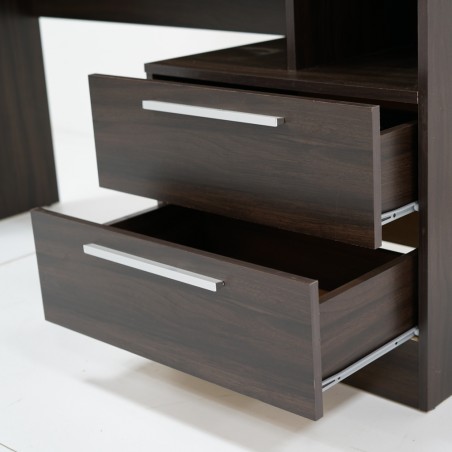 Ottawa Office Table Malbec Trend PB 2 Drws/Shelves