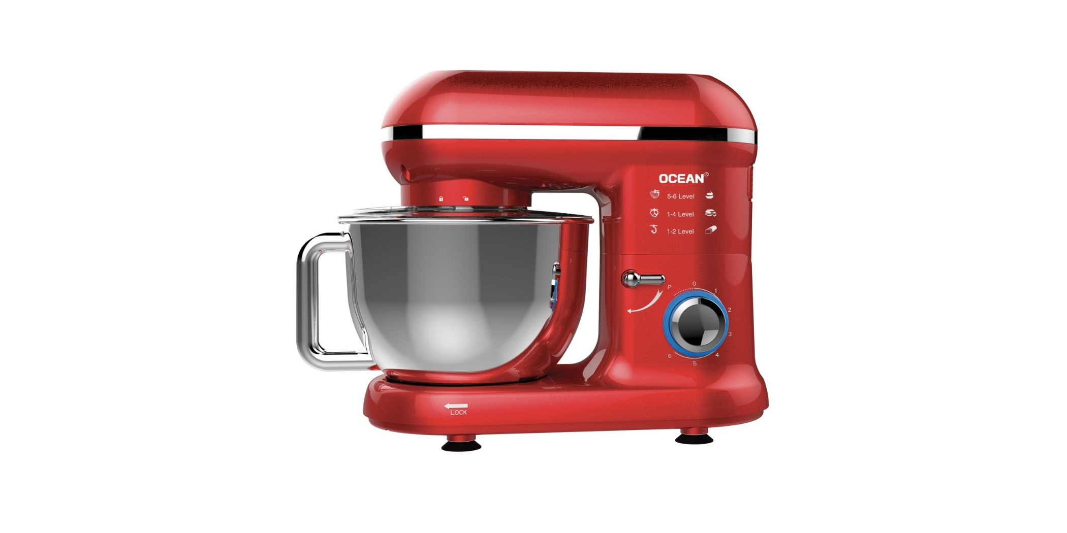 Ocean OCSM5511R 5.5L 1100W Red Stand Mixer 2YW