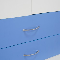 Alpha Wardrobe 3 Doors MDF White & Blue