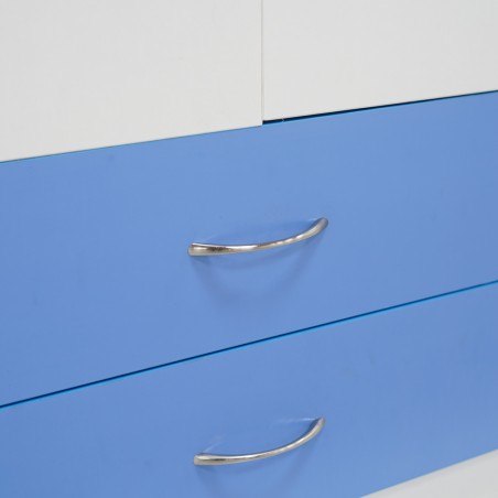 Alpha Wardrobe 3 Doors MDF White & Blue