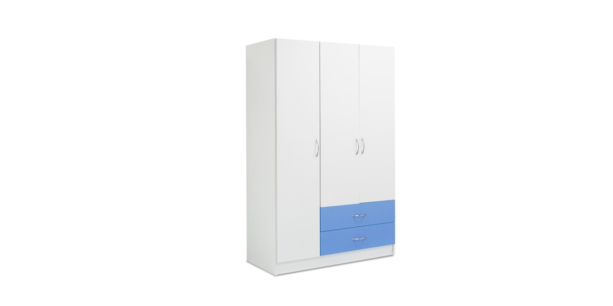 Alpha Wardrobe 3 Doors MDF White & Blue