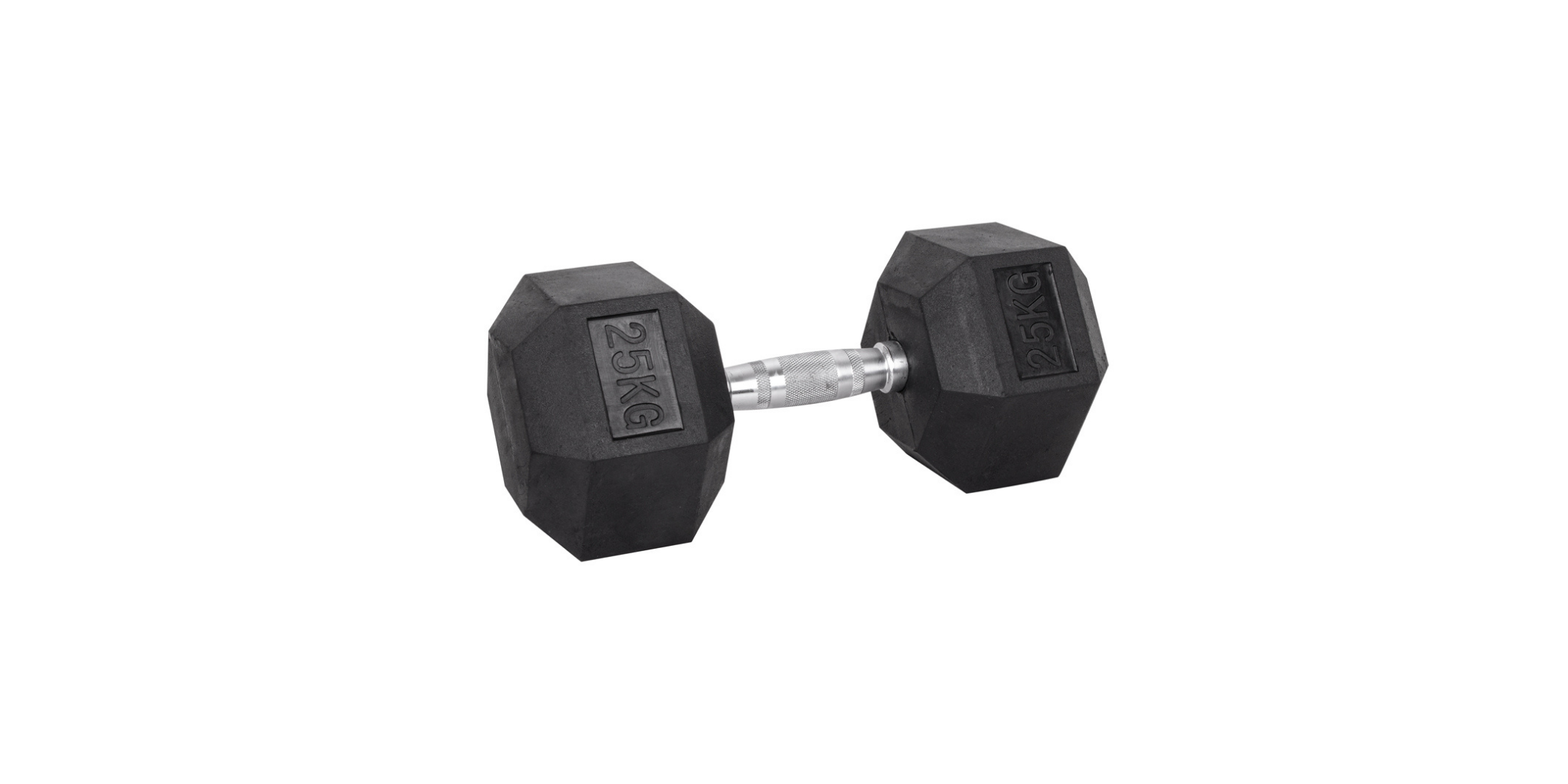 Black Rubber Hex Dumbbell  Set 25 kg