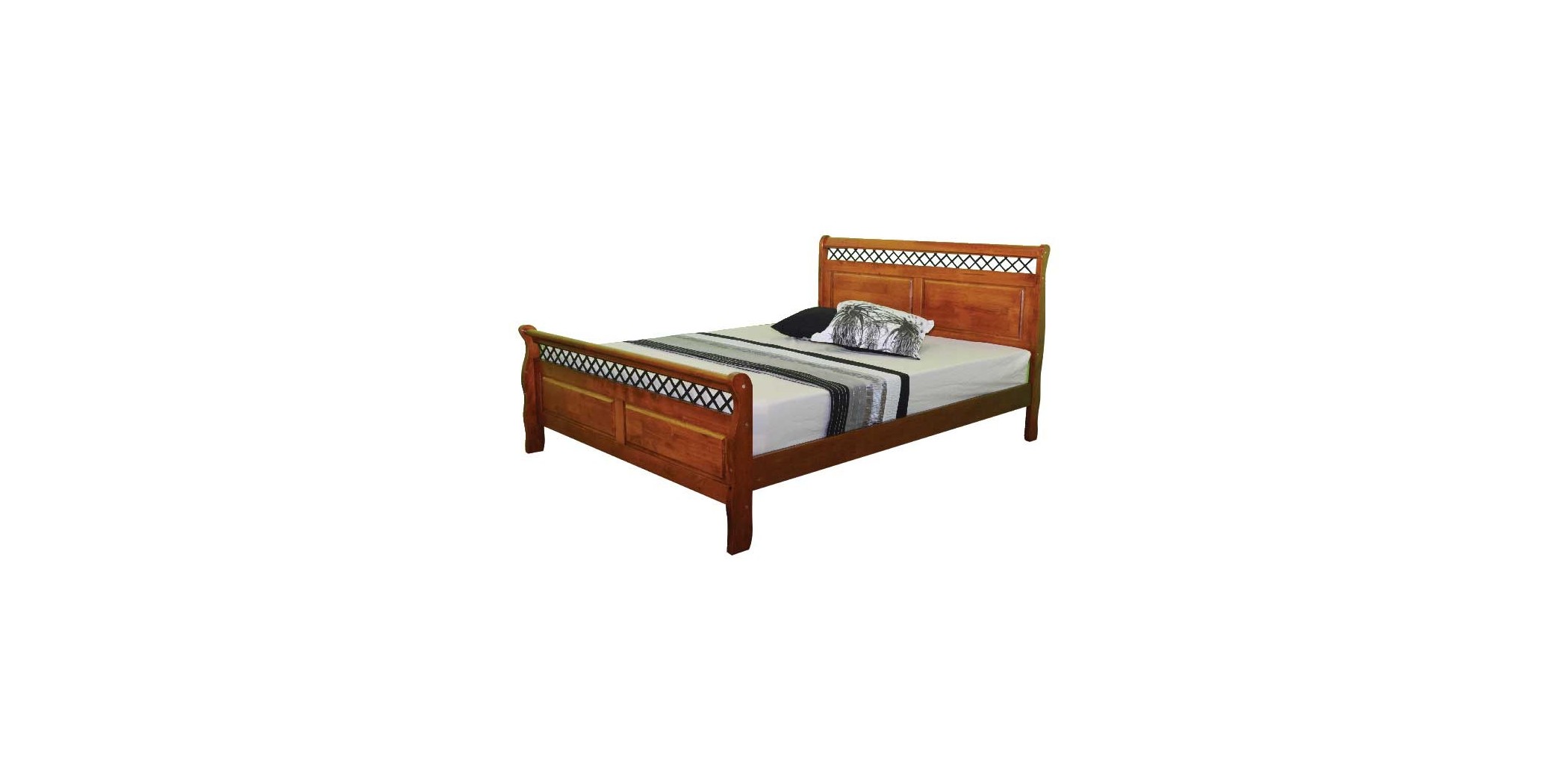 Saturn Bed 137x190 cm Oak Solid Wood