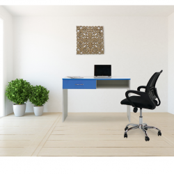Alpha Office Table MDF White & Blue