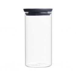 Brabantia 298264 1.1L Dark Grey Stackable Glass Jar 10YW "O"