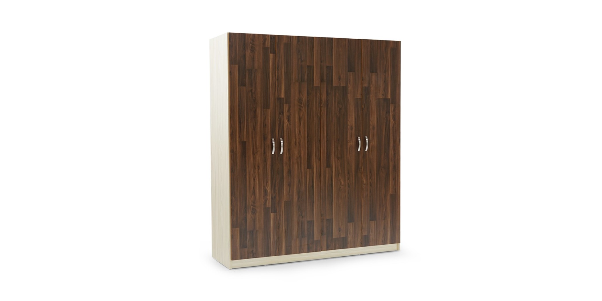 Tripoli Wardrobe 4 Doors MDF Kiaat and Creamywood