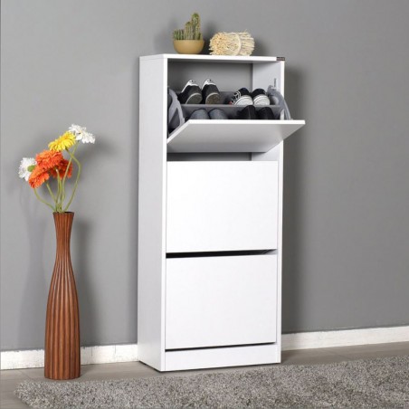 Portland Shoe Rack 3 Sections White Color