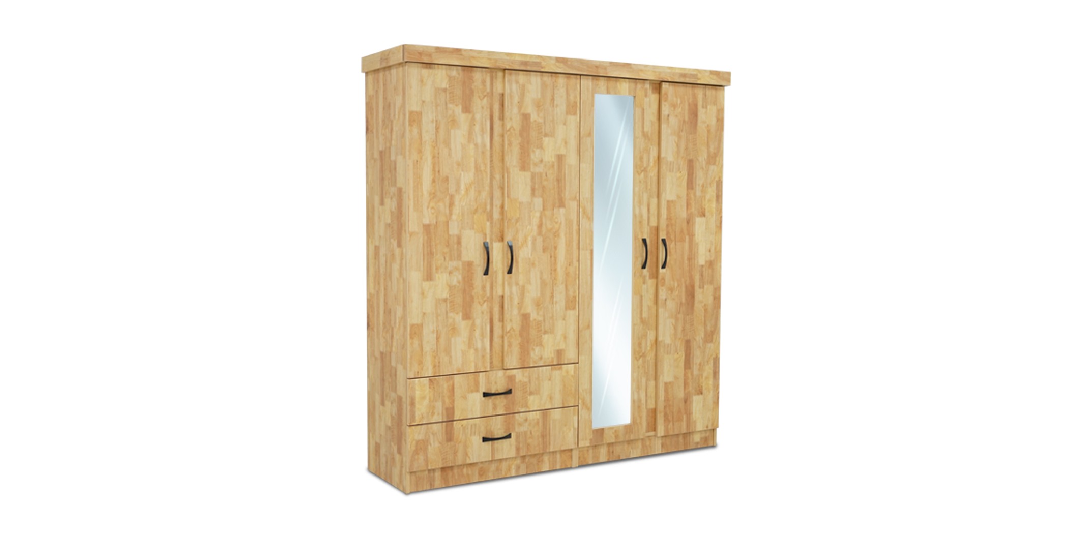 Walton Wardrobe 4 Doors MDF Joint Wood Grey