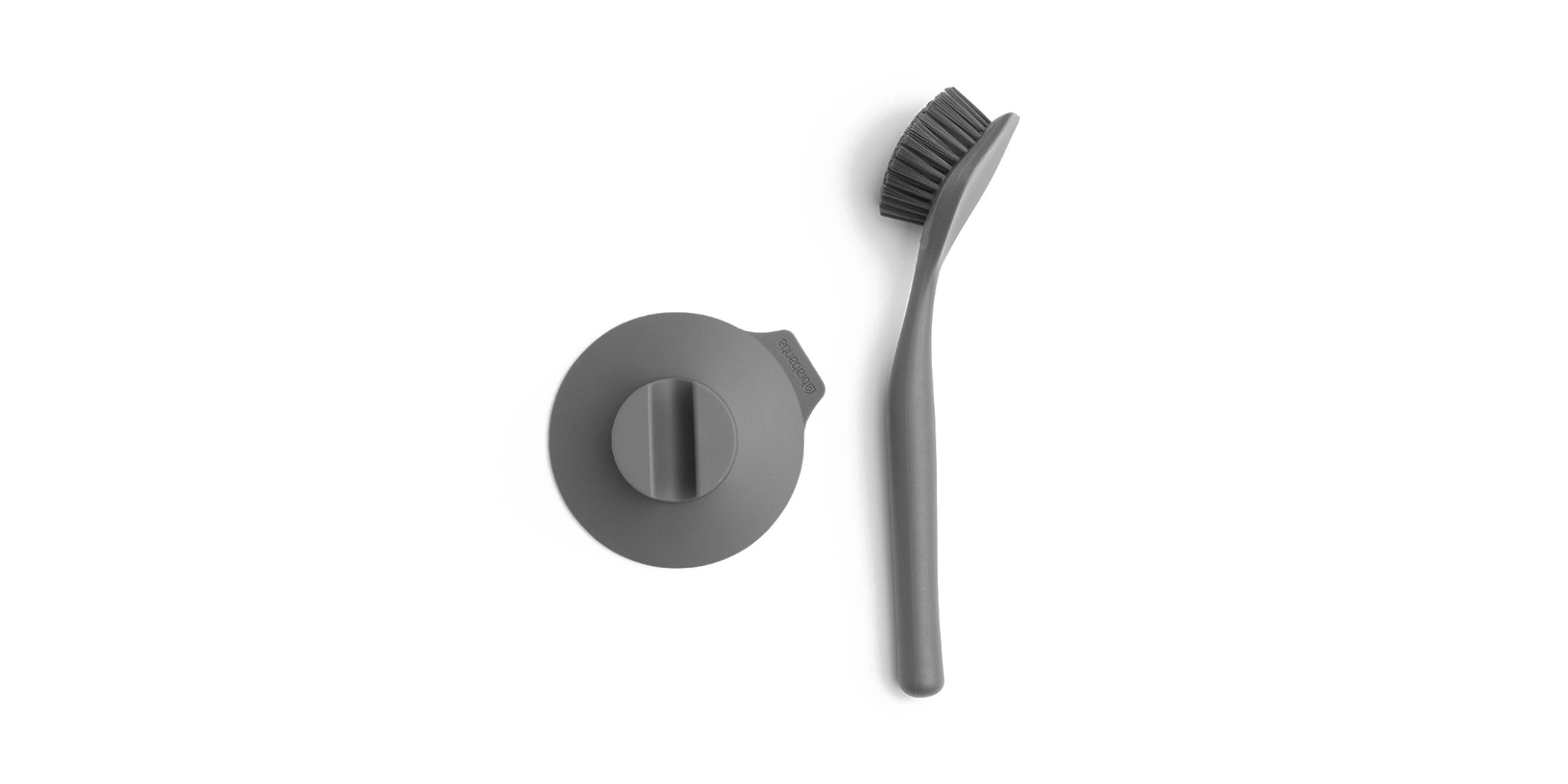 Brabantia 117589 Dark Grey Dish Brush With Suction Cup Holder 2YW  "O"