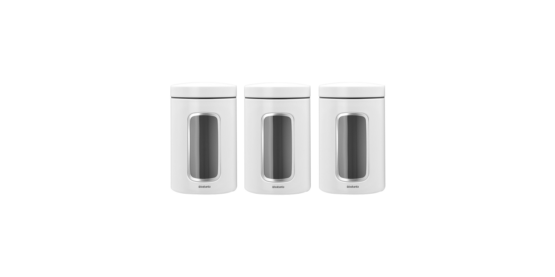 Brabantia 306068 1.4L White Window Canister Set 10YW "O"