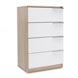 Chest W/4 Drawers Sonoma & Diamond White