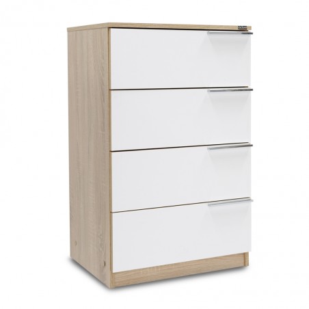 Chest W/4 Drawers Sonoma & Diamond White