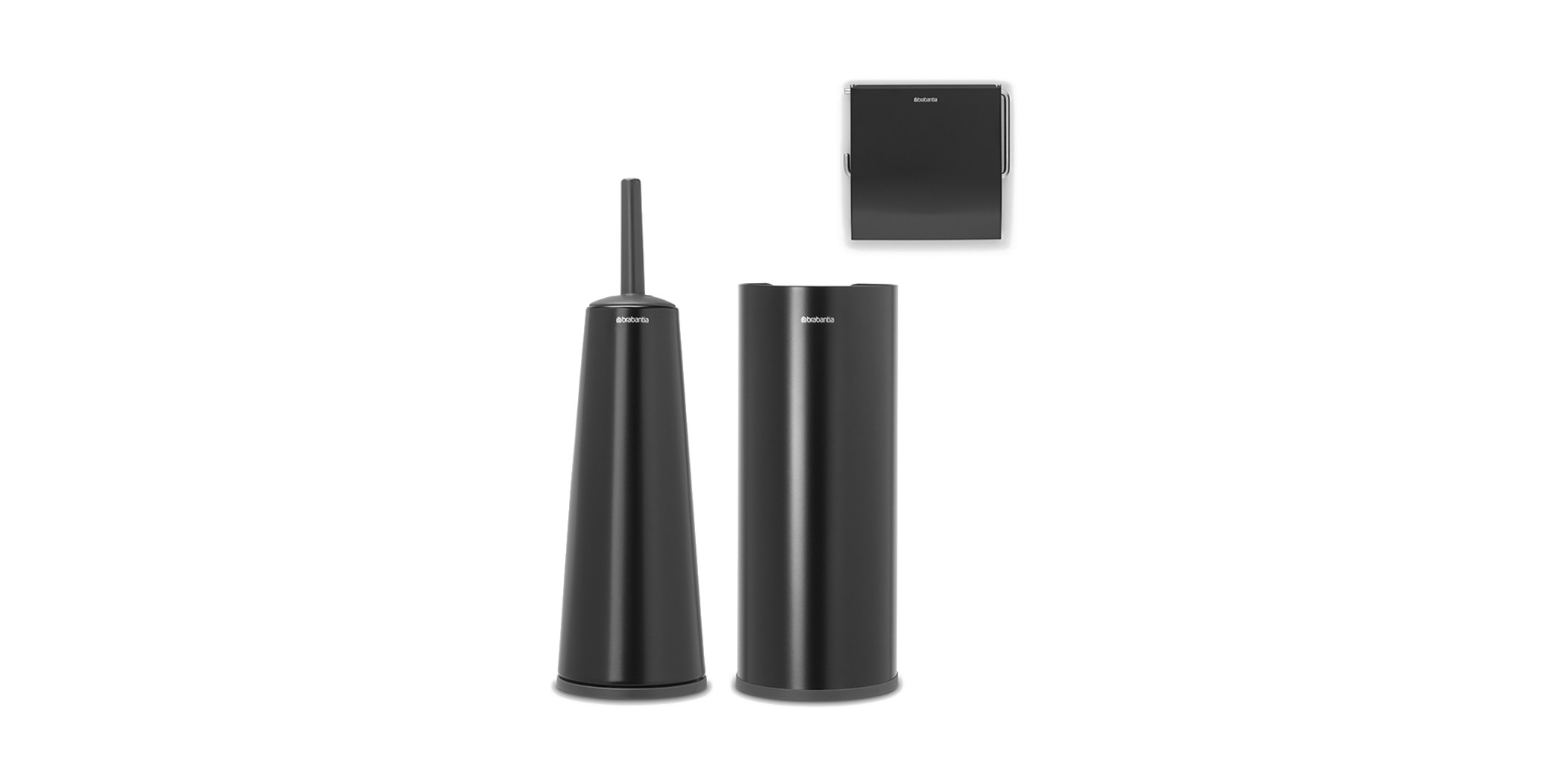 Brabantia 280603 ReNew Set of 3 Matt Black Toilet Accessory 10YW "O"