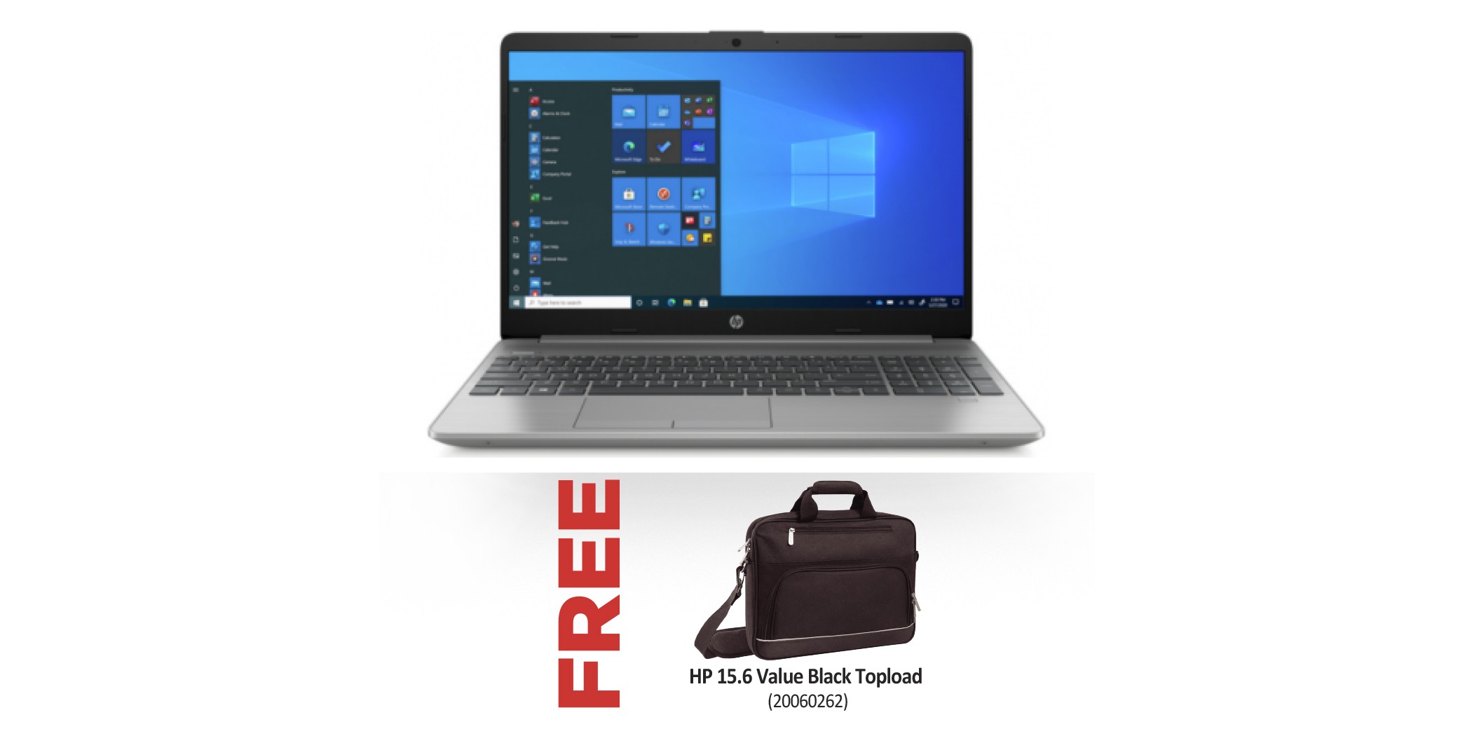 HP 250 G8 Intel Core i5-1035G1 Dark ash silver & Free HP 15.6 Value Black Topload/ T9B50AA/ABB